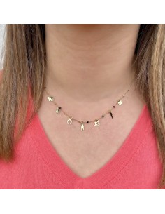 Lucky Charms Necklace Gold Plated Silver and Beads 2