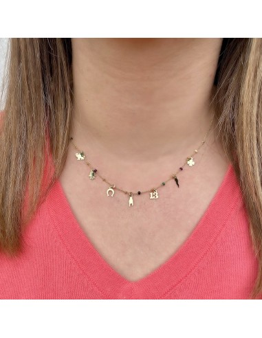 Lucky Charms Necklace Gold Plated Silver and Beads