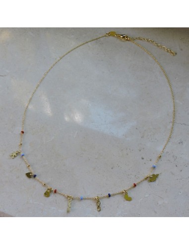Collana Simboli Amore in Argento Placcato Oro e...