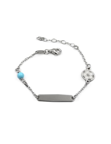 Customizable Sterling Silver Soccer Ball Bracelet For Baby Boy