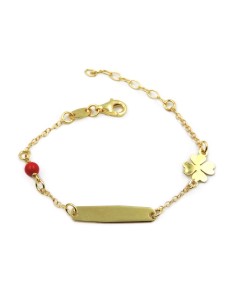 Bracciale Personalizzabile con Quadrifoglio in Argento...