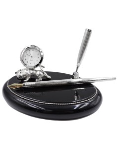 Sterling Silver Fountain Pen with Panther Clock Set  2