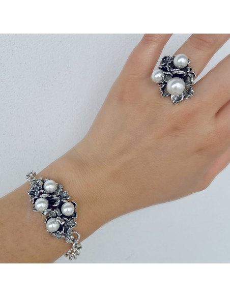 Anello Fresia in Argento 925 e Perle