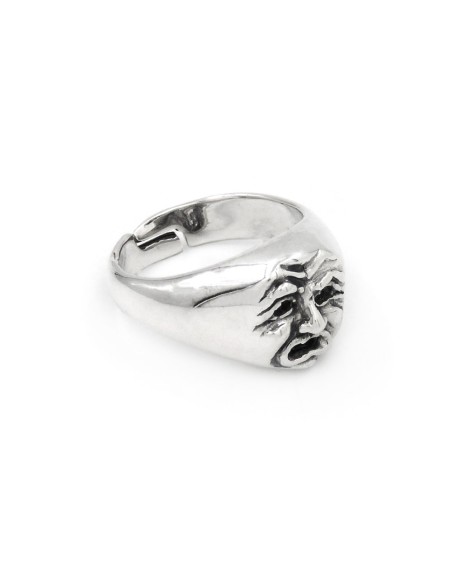 Anello da Mignolo Maschera Triste in Argento 925