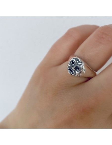 Sad Mask Pinky Ring 925 Sterling Silver 