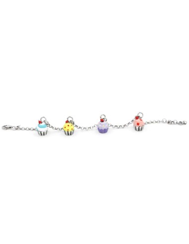 Bracciale Cupcake in Argento Smaltato
