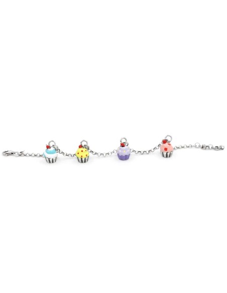 Bracciale Cupcake in Argento Smaltato