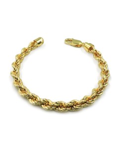 Thick Rope Bracelet Gold Plated Sterling Silver