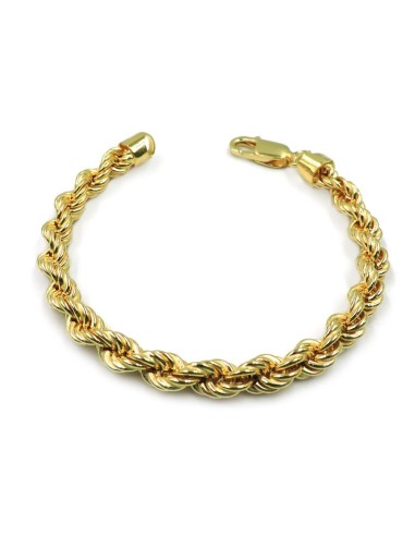 Thick Rope Bracelet Gold Plated Sterling Silver
