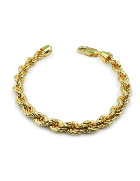 Thick Rope Bracelet Gold Plated Sterling Silver