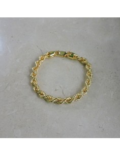 Bracciale Corda Spessa in Argento 925 Placcato Oro 2