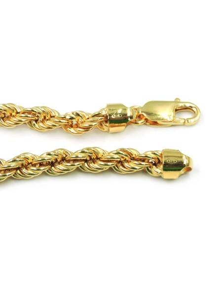 Thick Rope Bracelet Gold Plated Sterling Silver