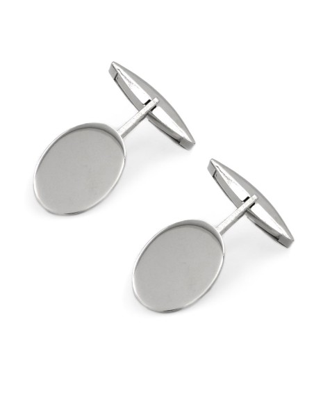 Personalized 925 Sterling Silver Oval Cufflinks 