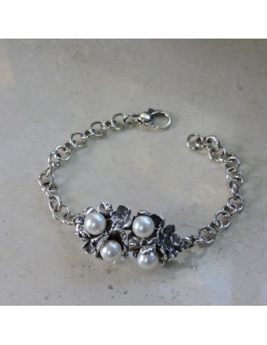 Bracciale Fresia in Argento 925 con Perle Acqua...