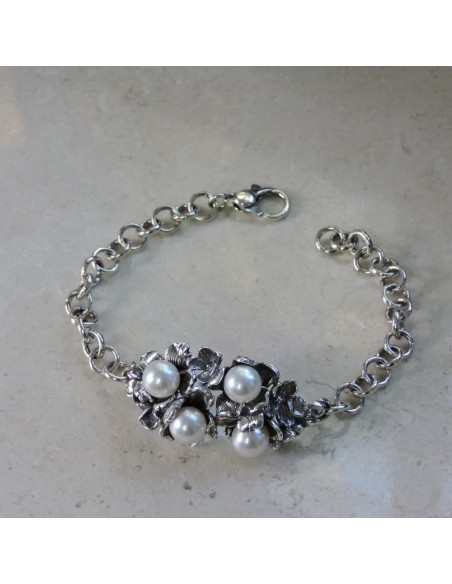 925 Sterling Silver Freesia Bracelet with Freshwater Pearls
