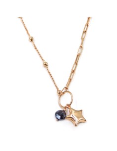 Collana con Stella in Argento Placcato Oro Rosa e Zircone...
