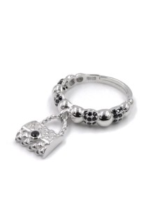 925 Sterling Silver Ring with Bag Pendant