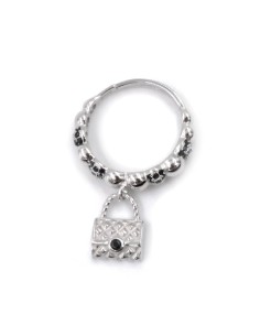 Anello in Argento 925 e Zirconi Neri con Ciondolo Borsetta 2