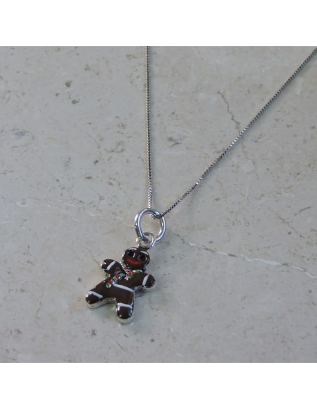 Collana Omino di Marzapane in Argento Smaltato 