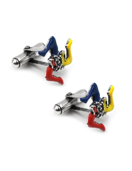Hand Enamelled Sterling Silver Trinacria Cufflinks 