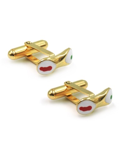 Gemelli da Polso Cannolo Siciliano in Argento Smaltato