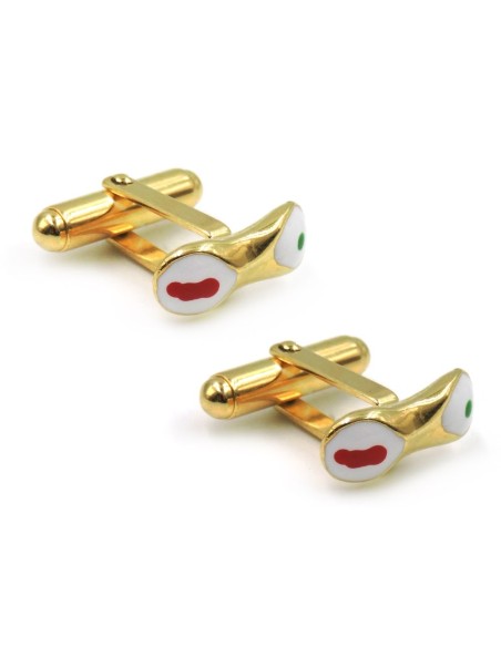 Gemelli da Polso Cannolo Siciliano in Argento Smaltato