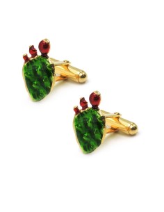 Hand Enamelled Sterling Silver Prickly Pears Cufflinks 
