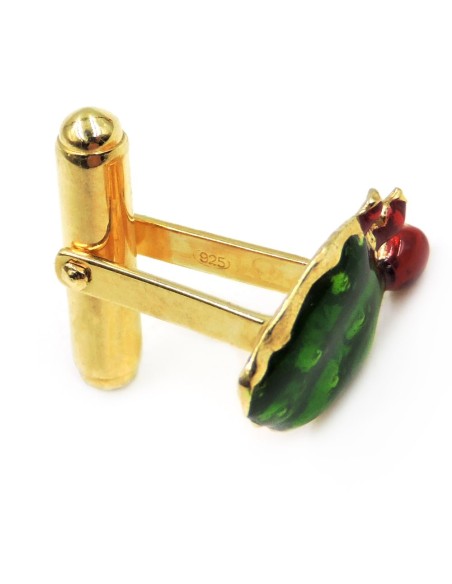 925er Sterlingsilber Feigenkaktus Manschettenknöpfe 