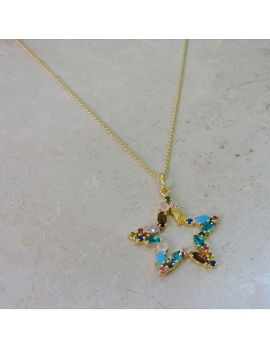 Gold Plated Sterling Silver Star Necklace with...