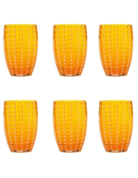 Zafferano Perle Orange-Becherglas Satz von 6 Stück