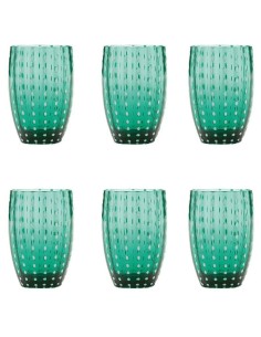 Zafferano Perle Glass Tumbler Green Set of 6 