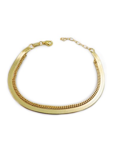 Fischgräten Armband aus Vergoldetem 925er...
