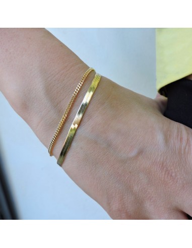 Bracciale Snake Piattina e Grumetta in Argento...