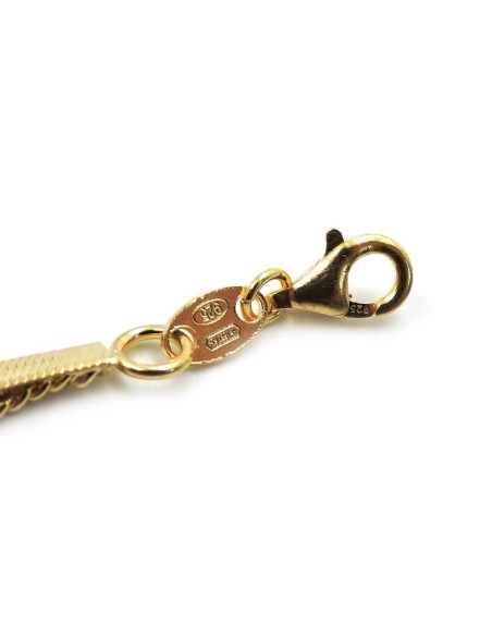 Herringbone and Curb Bracelets Gold Plated 925 Sterling Silver 