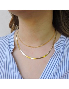 Herringbone and Gourmette Necklaces Gold Plated 925... 2