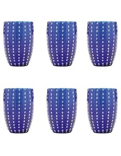 Zafferano Perle Glass Tumbler Blue Set of 6 