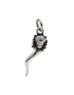 Solid Silver Lucky Horn with Baba Pendant 