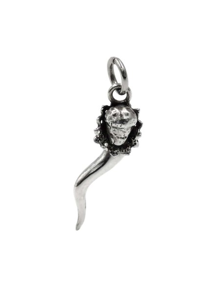 Solid Silver Lucky Horn with Baba Pendant 