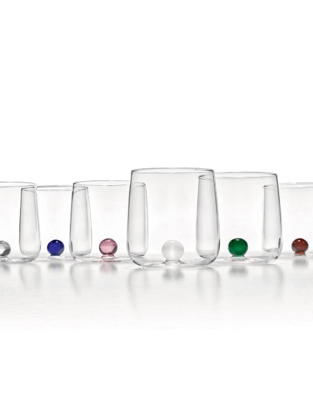 Zafferano Bilia Mix Set 6 Tumbler Glasses In Borosilicate Glass