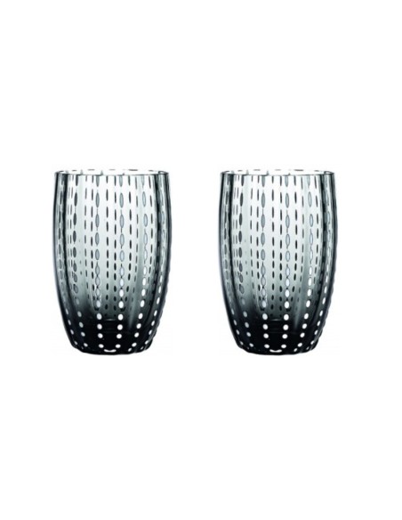 Zafferano Perle Glass Tumbler Gray Set of 2 