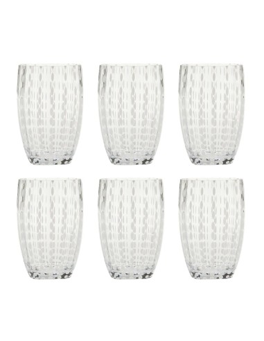 Zafferano Perle Glass Tumbler Transparent Set of 6