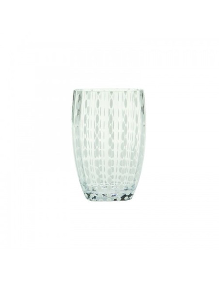 Zafferano Perle Glass Tumbler Transparent Set of 6