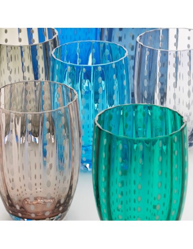 Zafferano Perle Glass Tumbler Transparent Set of 6