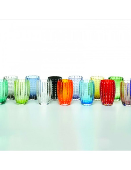 Zafferano Perle Glass Tumbler Transparent Set of 6
