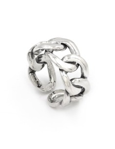 Big Curb Chain Ring 925 Sterling Silver  