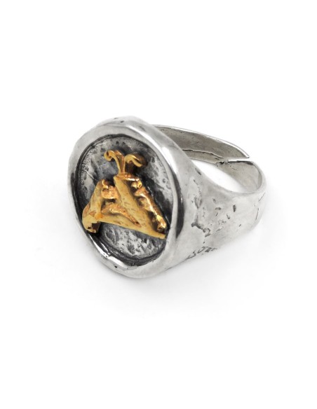 Anello Vesuvio in Argento 925 Martellato 