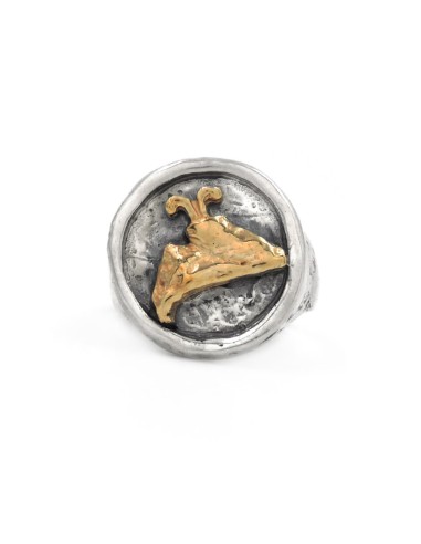 Anello Vesuvio in Argento 925 Martellato 