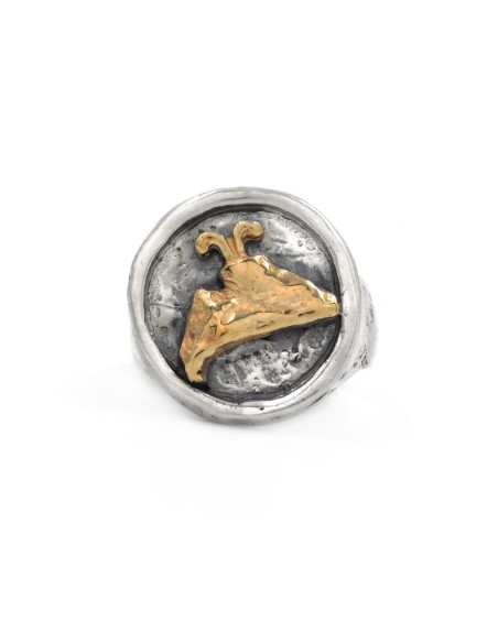 Anello Vesuvio in Argento 925 Martellato 
