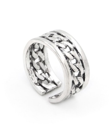 Curb Chain Band Ring 925 Sterling Silver  