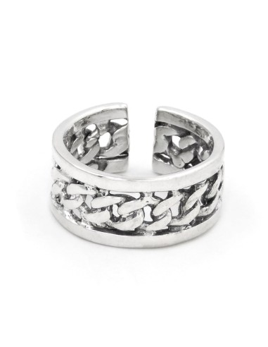 Anello Catena Grumetta Fascia in Argento 925